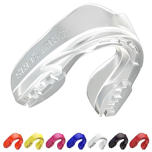SafeJawz Sport Protège-dents Intro Séries. Protection intégrale pour Tous Les Sports, notamment Le Rugby, MMA, Hockey, Judo, Karate, Les Arts Martiaux et la Boxe (Erwachsene (12+ Jahre), Transparent)