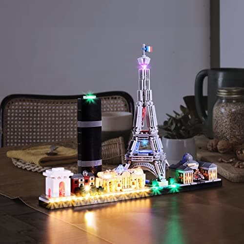 Kit d'éclairage LED pour Lego Architecture Pari (Pas de modèle Lego) BrickBling Compatible avec Lego 21044 Décoration de Maison et d'espace, idées Cadeaux pour collectionneu