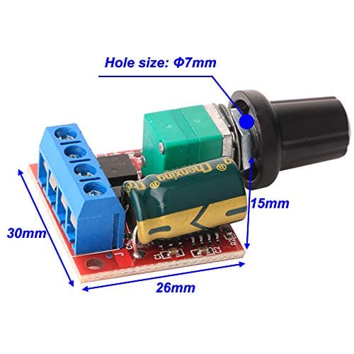 Gebildet 5pcs Mini Moteur Contrôleur de Vitesse,PWM Regulateur de Vitesse,DC 5V-35V 5A Réglable PWM Commutateur,6V 12V 24V Interrupteur Variateur de Vitesse avec Indicateur LED