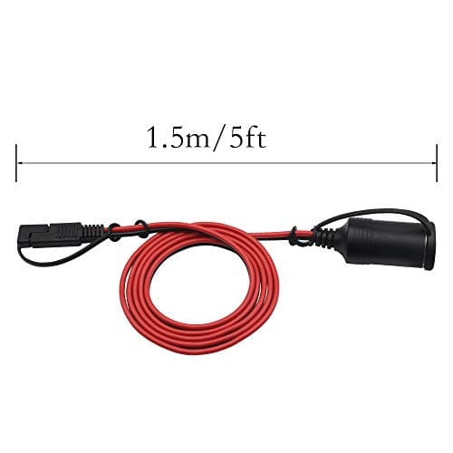 PNGKNYOCN Câble d'extension SAE vers prise allume-cigare femelle 12 V-24 V pour connexion rapide SAE 1,5 m