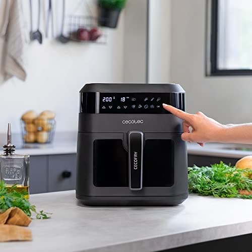 Cecotec Friteuse sans Huile à Air Chaud 6 L Cecofry Experience Window 6000. 1300 W, Technologie PerfectCook, Température réglable, Fenêtre, Panneau Tactile, 9 Modes, Minuterie