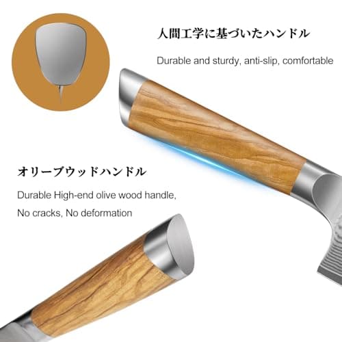 HOSHANHO Damas Couteau de Cuisine Nakiri 16,5 cm en Acier Damas de 67 Couche, Professionnel Super Tranchant Japonais Couteau avec Manche Ergonomique en Bois