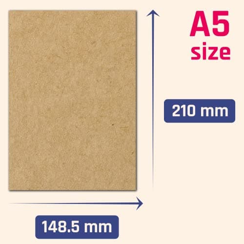 50 feuilles, Papier Kraft Marron Cartonné A5, 200 g/m2