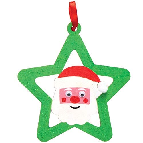 Baker Ross AX415 Kit De Boules Étoile En Bois - Paquet De 10, Ornements Pour Le Sapin De Noël, Loisirs Créatifs Pour Enfants Et Adultes