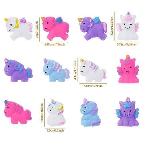 Ainiv 12Pièces Kawaii Mochi Squishy Toys, Mini Squishies Noctiluque Soft Squeeze Jouet, Mignon Animal Squishy Jouet Anti Stress, Kawaii Squishy Fidget Jouet pour Récompense Cadeau d'anniversaire