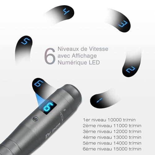 M8 Microneedling Pen - Réglable Dermapen Microneedling, Appareil Électrique Professionnel de Microneedling pour le Visage, le Corps et la Croissance des Cheveux/Barbe avec 8 Cartouches