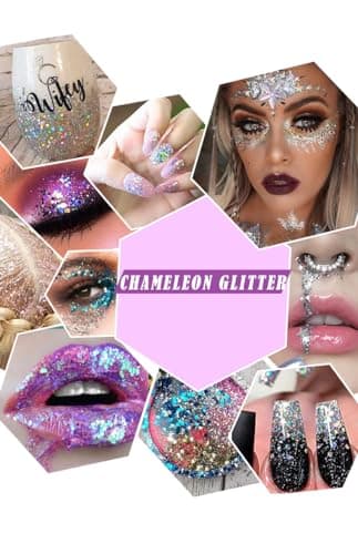 Gel Paillettes Corps, MKNZOME 8 pièces Paillette Visage Festival Maquillage Paillette Visage Gel Paillette Cheveux Glitter Makeup Colle gel Scintillant à Paillettes Longue Durée pour Fête Noël Pâques