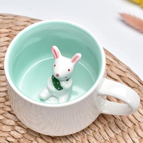 Arawat Tazza Coniglio 3d Tazza Coniglio Regalo Divertente Animale Tazza Di Caffè In Ceramica 350 Ml Tazza Di Tè Tazza Di Caffè Dolce Tè Carino Regalo Di Compleanno Per Fidanzato Fidanzata Zia Nonna