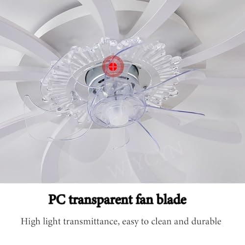 WJYCYN Ventilateur de plafond à LED avec éclairage Plafonnier à LED dimmable Plafond de salon moderne avec ventilateur Plafonnier géométrique créatif DIY pour la chambre à coucher (Blanc, Ø81cm 145W)