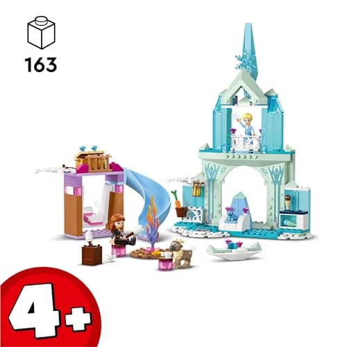 LEGO Disney Princess Le Château de Glace d’Elsa, Jouet de Princesse La Reine des Neiges, 2 Figurines Animales et Mini Poupées Elsa et Anna, Cadeau pour Filles et Garçons Dès 4 Ans 43238