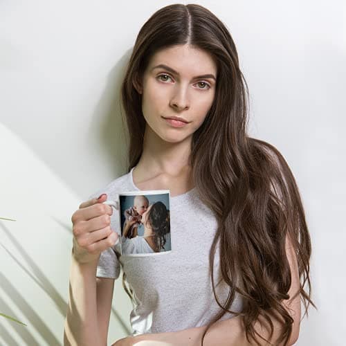 selfiemania - Un mug personnalisé avec 2 photos - personnalisable avec vos photos -cadeau personnalisé - Cadeau d'Anniversaire, souvenir, naissance, collègue