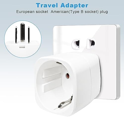 【2 Pièces】 Adaptateur Prise USA, Adaptateur Voyage Accessoires, FR 2 Broches vers US 3 Broches Adaptateur Prise Canada, Mexique, Thaïlande Type B (Noir)