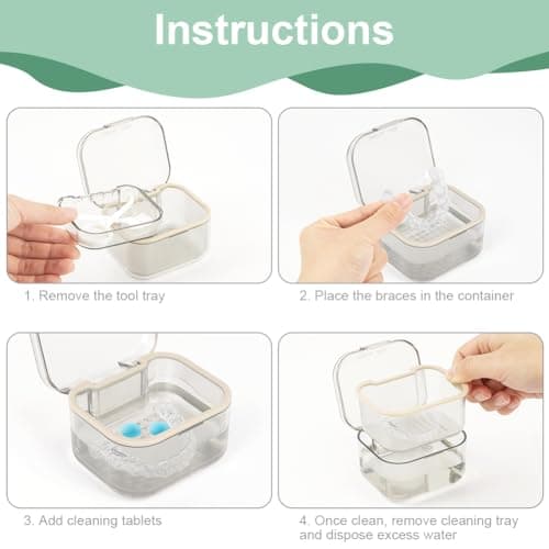 ACWOO Boîtes pour Prothèses Dentaires, Boîte de Dentier, Boîte de Rangement pour Fausses Dents, Boîte à Dentier avec Passoire, Boite Appareil Dentaire, pour Stockage et Trempage des Protège-dents