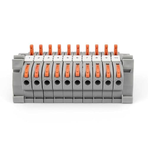 MYLERCT Bornier Rail Din Un Ensemble De 10 Bornier Electrique, Bornier Terre avec accessoires de Rail, Peut Être Utilisé Pour La Production de Bricolage L'automatisation L'Électrotechnique et D'autres