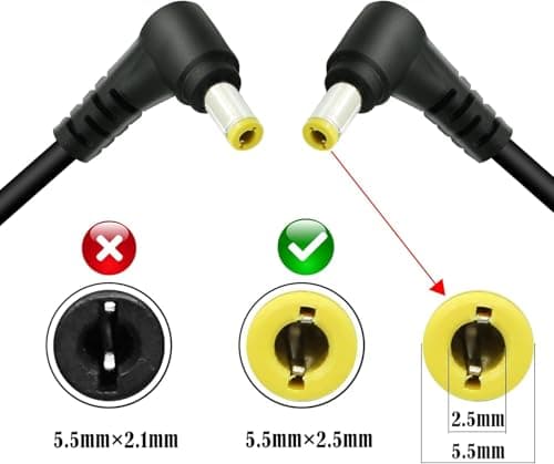 GINTOOYUN 2 PCS Angle Droit DC à Angle Droit DC Câble d'alimentation 18AWG DC 5.5MM x 2.5MM 90 Degrés DC Mâle à 90 Degrés DC Mâle Adaptateur Rallonge pour Bande Lihgt, CCTV, Moniteurs, etc.