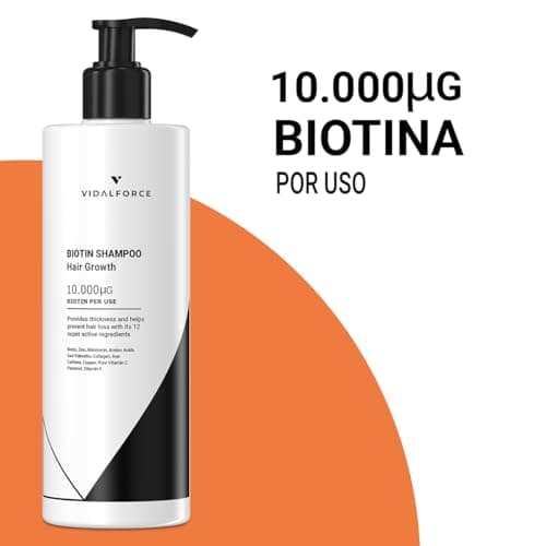 Shampoing Biotine 10000 mcg avec 12 Multivitamines et Minéraux XXL 400ml Shampoing Biotine Cheveux Pousse Rapide I Anti Chute de Cheveux Femme & Anti Chute de Cheveux Homme Shampooing à la Biotine
