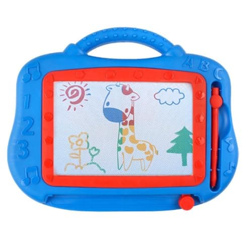 WMUVAZA Ardoise Magique Enfant, Ardoise Magique Effaçable et Colorée avec Stylo Magnétique, Tablette à Dessin Magnétique pour Enfants, Jouet Éducatif pour Garcon Fille, Bleu