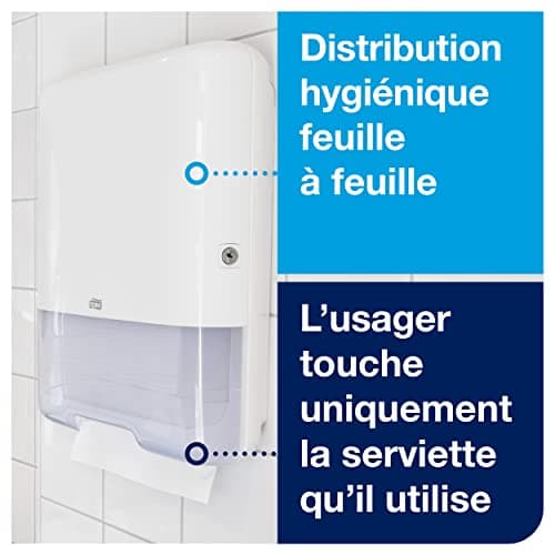 Tork Pack de démarrage pour mini distributeur murale d'essuie-mains pliés en V blanc H3, économique, distributeur et 1 consommable, 953101