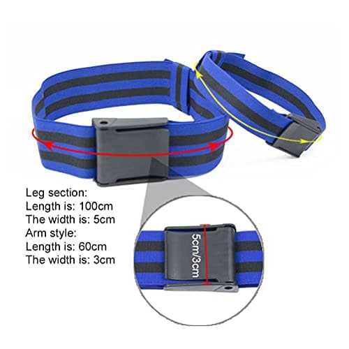 POENVFPO Bandes D'occlusion, Paquet de 4 (2 Bandes pour Biceps, 2 Bandes pour Jambes), Bandes de Restriction pour Biceps à Dégagement Rapide, Obtenez Une Croissance Musculaire Rapide sans