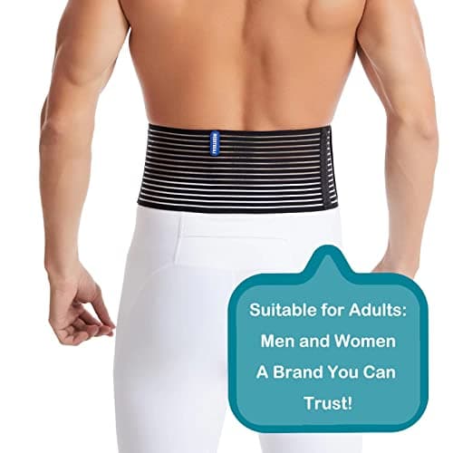 Ceinture pour hernie ombilicale pour homme et femme - Soutien abdominal avec coussinets de compression - Soutien de la taille après chirurgie, post-partum et hernie ombilicale