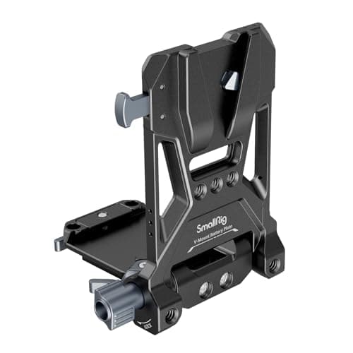 SMALLRIG Plaque de Batterie V-Mount, Plaque de Montage de Batterie V Lock avec Trous Filetés 1/4"-20 et 3/8"-16, Plaque de Batterie Compacte et Pliable en Forme de L sans Outil - 4505