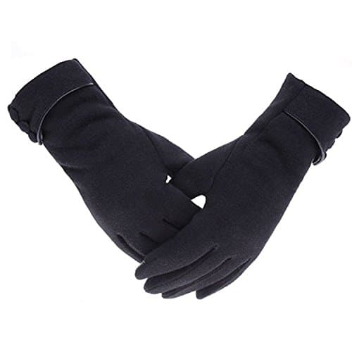 Outrip Gants d'hiver chauds pour femme avec doublure épaisse et coupe-vent pour écran tactile, Noir, M