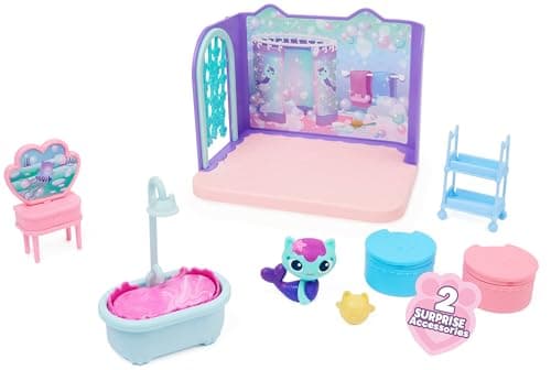 Gabby et la Maison Magique - Gabby Dollhouse - Playset La Salle De Bain Marine - 1 Figurine + Accessoires - Pièce Maison de Poupée - Dessin Animé Gabby Et La Maison Magique - Jouet Enfant 3 Ans et +
