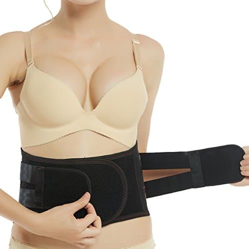 NEOtech Care Ceinture lombaire - Matériau respirant - Soutien/Maintien du dos renforcé - Corset double compression - Gym/Posture/Entrainement/Travail - Marque (Noire, Taille S)