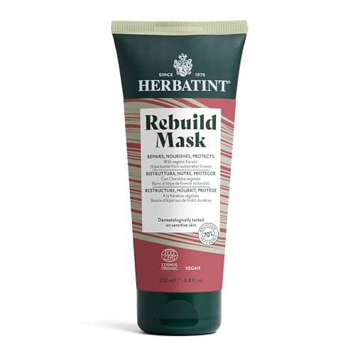 Herbatint Rebuild Mask, Masque Réparateur Bio - 200 ml | Nourrit, Répare et Protège les Cheveux Abîmés ou Stressés | Formule Exclusive à la Kératine Végétale | 99% d'Ingrédients Naturels, Vegan