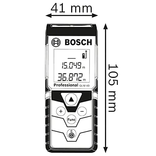 Bosch Professional télémètre laser GLM 40 (avec fonction mémoire, portée : 0,15 – 40 m ; contenu du carton : télémètre laser Bosch GLM 40, 2 piles 1,5 V, housse de protection)