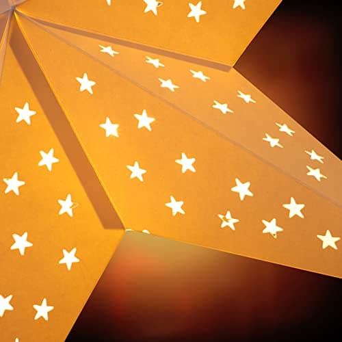 Étoile de noël LED à suspendre Décoration lumineuse en papier 60 cm blanc Lanterne déco à piles maison
