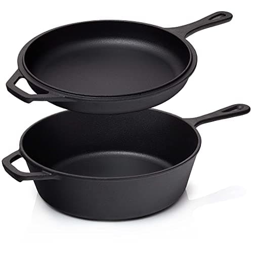BBQ-Nerd© Cocotte 3,5 l avec fonction 2 en 1 | Ensemble de cuisine : marmite pour cuisinière, four et barbecue avec poêle | casserole en fonte