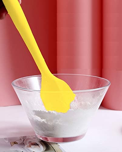 ANGGREK Silicone Spatula Set Long Handle Silicone Scraper for Butter Cake Cooking Tool Kitchenware, Non Stick (Red)