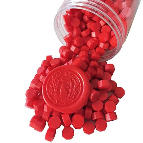 400 Pièces Perles de Cire à Cacheter pour Sceau de Cire, Perles de Sceau de Cire PORXFLY Idéales pour les Invitations de Mariage,les Enveloppes de Cartes (Rouge)