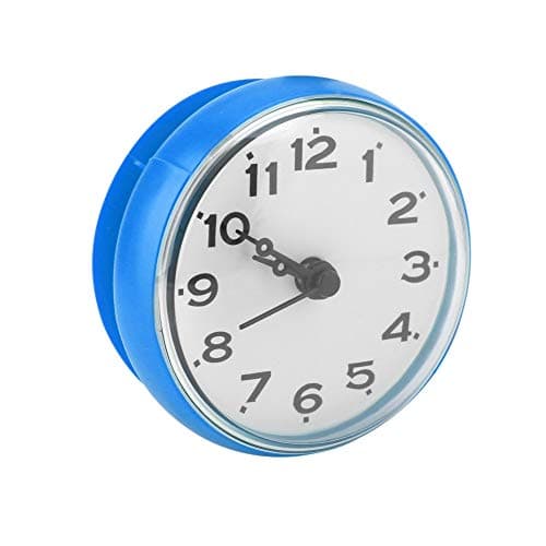 Yitre Horloge de Salle de Bain Attachée, avec Ventouse Silencieuse, Horloge étanche à la Mode, pour la Cuisine pour la Salle de Bain ou la Cuisine (Bleu)