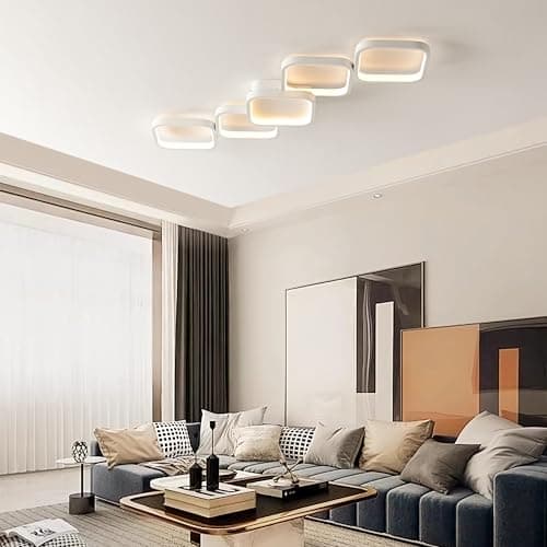 Plafonnier LED Dimmable avec Télécommande - Lampe de Plafond Rectangulaire 92 cm, 45W, Blanc 3000K-6000K - Luminosité Réglable, Luminaire Plafonnier Applicable à Salon, Chambre, Cuisine, Salon, Balcon