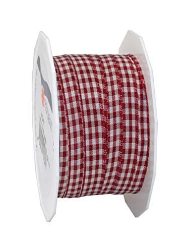 Ruban de présentation., Bordeaux-cream, 10mm - 20m