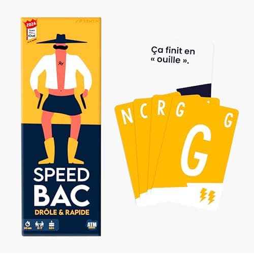 ATM Gaming Speedbac - Jeu de société Famille et Amis - Parfait pour Mettre l'ambiance - 2 à 7 Joueurs - Grand Prix du Jouet 2024