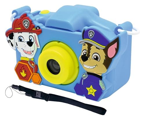 Lexibook, Pat' Patrouille, Appareil 4-en-1 pour Enfant avec Protection, Fonctions, vidéo, MP3 et Jeux, 15 Cadres pour Personnaliser Vos Photos, Carte mémoire de 8 Go Incluse, DJ078PA, Bleu/Jaune