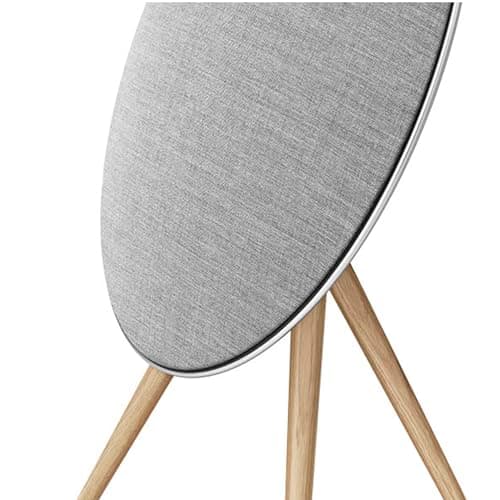 Bang & Olufsen Beosound A9 (5ème Génération) - Enceinte Design Emblématique de Luxe Puissante Bluetooth et WiFi Connectée avec Pieds en Bois - Natural Aluminium