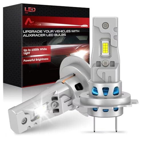 AUXIRACER h7 LED 30000LM, 120W 600% Lumière 6500K Blanc Anti Erreur Extrêmement Brillant Kit de Conversion h7 Phares, pour Rechange pour Lampes Halogènes et Xenons Auto (2 Set)