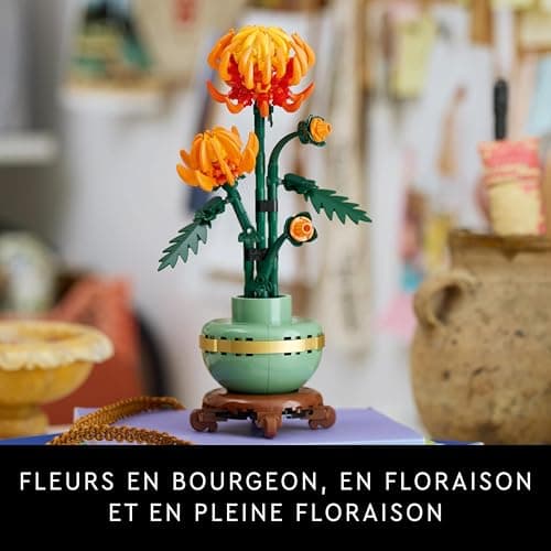 LEGO Icons Le Chrysanthème - Fleurs Artificielles Deco - Set de Construction d'Activité Relaxante et Créative pour Adultes Qui Aiment Les Plantes sans Entretien - Collection Botanique 10368