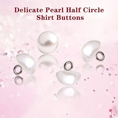 YWNYT Lot de 200 boutons décoratifs en forme de demi-boule en forme de boule en forme de champignon avec tige en métal pour bricolage, couture, vêtements et loisirs créatifs Blanc 10 mm