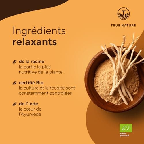 Ashwagandha Bio - Extra Fort: 650mg (360 Gélules) - Withanolide - Bien-Être Mental & Physique, Sommeil, Cardiovasculaire - Vegan - Sans: Additifs, Lactose & Gluten - TRUE NATURE