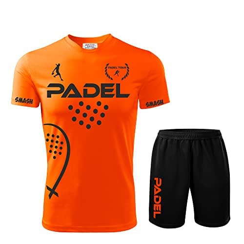 ZENA Kit Maillot Short Fluorescent Padel t-Shirt Paddle World Smash Tennis Compétition