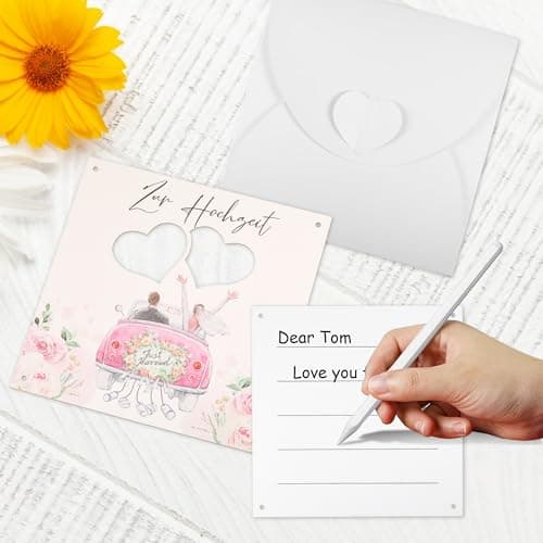 EUIOOVM Carte de mariage, cadeau d'argent, idées de cartes de mariage, emballage cadeau pour argent, cadeaux pour femmes, hommes, jeunes mariés, rouge