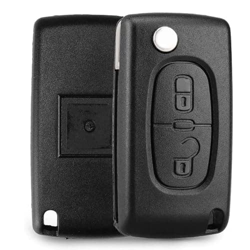 ZIGefofo 2 Boutons Coque Clé de Voiture Compatible avec Peugeot 207 SW CE0536 307 308 3008 5008 Partner et Citroen C3 C2 C4 C5 C6 Boîtier Cle de Télécommande Boitier Clef de Remplacement