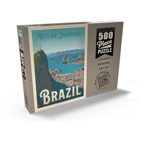 MyPuzzle Brésil : Rio De Janeiro Vue du Port, Affiche Vintage - Premium 500 Pièces Puzzle - Collection spéciale MyPuzzle de Anderson Design Group