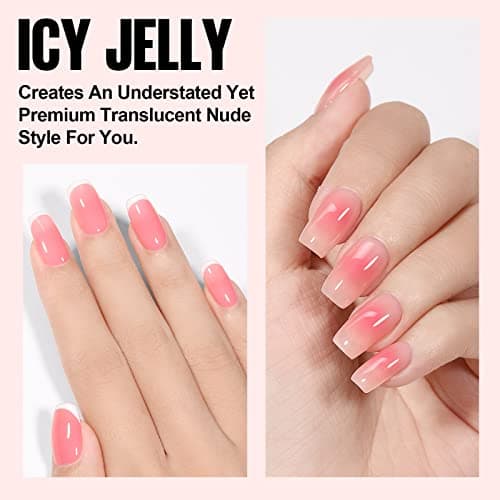 TOMICCA Vernis Semi Permanent Rose Set, 6 couleurs Transparent Rose Blanc Laiteux Vernis Gel UV, Soak-Off Vernis à ongles UV/LED Gel Cadeau pour salon de manucure DIY Home, 8ML