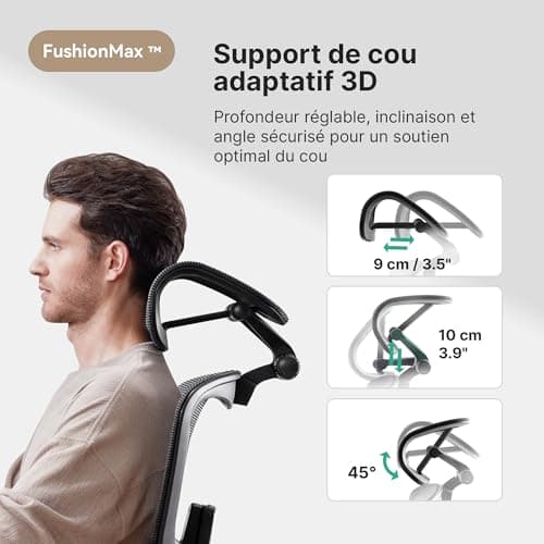 HINOMI H1 Pro V2 Chaise de Bureau Ergonomique avec Repose Pied, Support Lombaire 3D, Fauteuil de Bureau Ergonomique Pliable, Accoudoirs 5D, Siege de Bureau Inclinable 136° (Noir, Hauteur Standard)